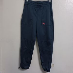 Puma Dark Blue Sweatpants with Red Emblem